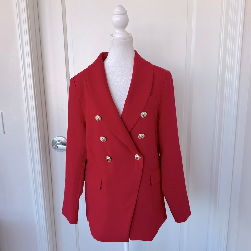 Hazel Red Double Breasted Women’s Blazer Size Large